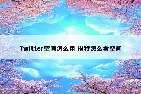 Twitter空间怎么用 推特怎么看空间