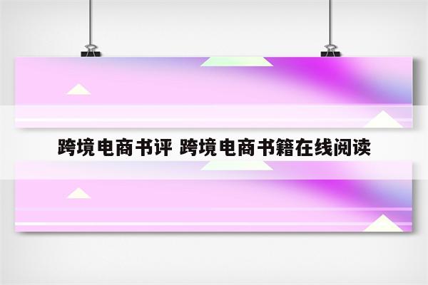 跨境电商书评 跨境电商书籍在线阅读