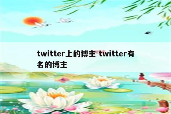 twitter上的博主 twitter有名的博主