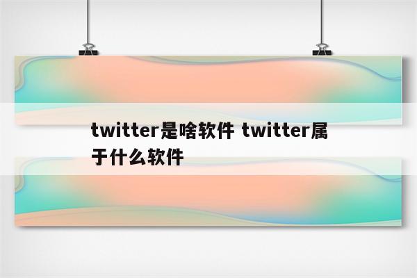 twitter是啥软件 twitter属于什么软件