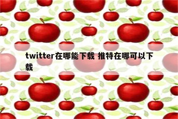 twitter在哪能下载 推特在哪可以下载