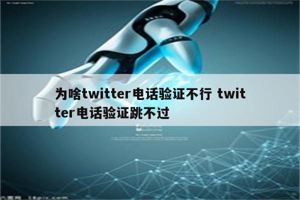 为啥twitter电话验证不行 twitter电话验证跳不过