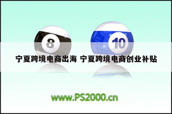 宁夏跨境电商出海 宁夏跨境电商创业补贴