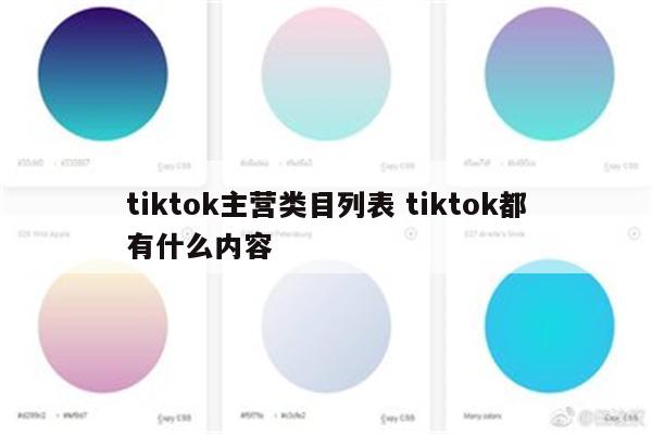 tiktok主营类目列表 tiktok都有什么内容