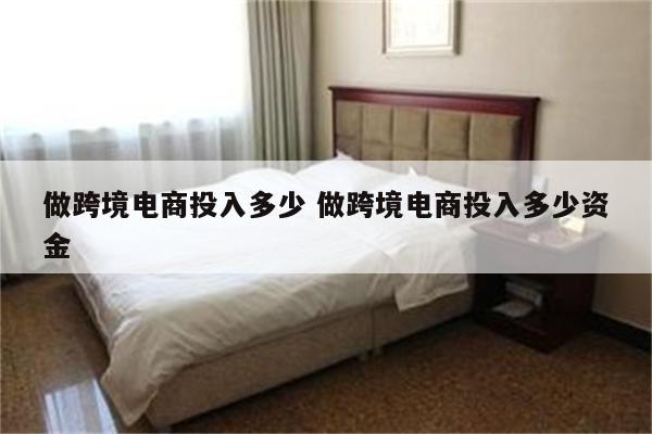 做跨境电商投入多少 做跨境电商投入多少资金