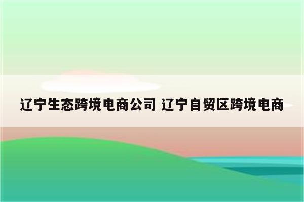 辽宁生态跨境电商公司 辽宁自贸区跨境电商