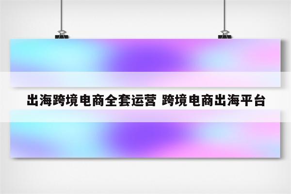 出海跨境电商全套运营 跨境电商出海平台