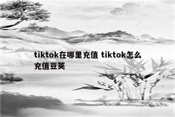 tiktok在哪里充值 tiktok怎么充值豆荚