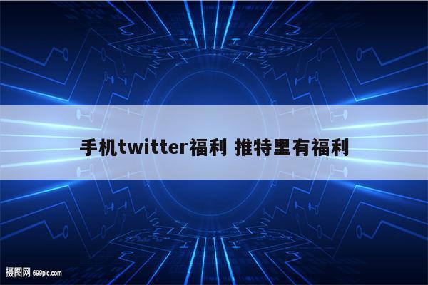 手机twitter福利 推特里有福利