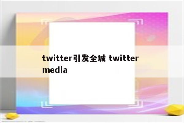 twitter引发全城 twitter media