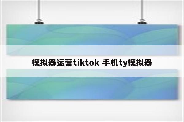模拟器运营tiktok 手机ty模拟器
