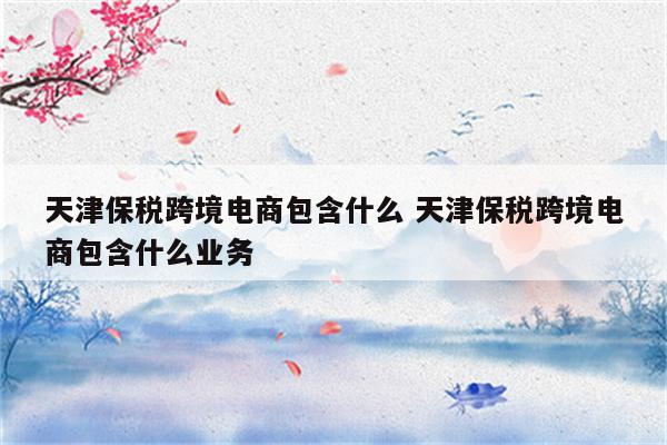 天津保税跨境电商包含什么 天津保税跨境电商包含什么业务