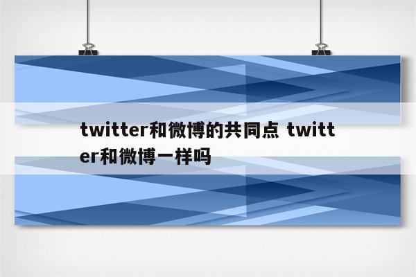 twitter和微博的共同点 twitter和微博一样吗