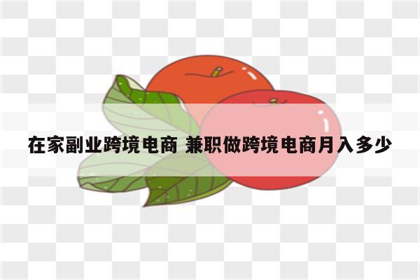 在家副业跨境电商 兼职做跨境电商月入多少