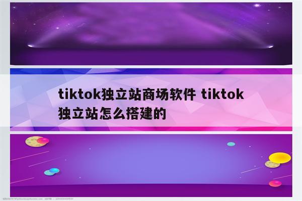 tiktok独立站商场软件 tiktok独立站怎么搭建的