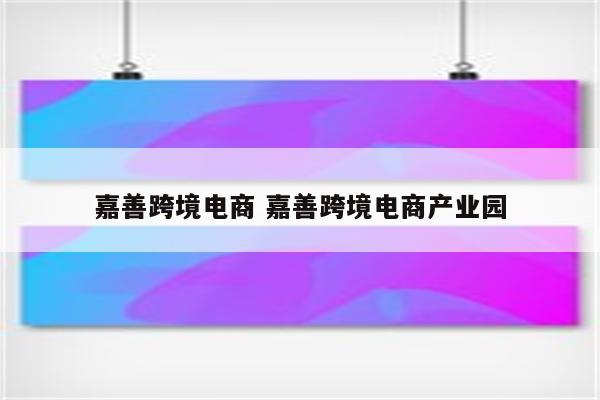 嘉善跨境电商 嘉善跨境电商产业园