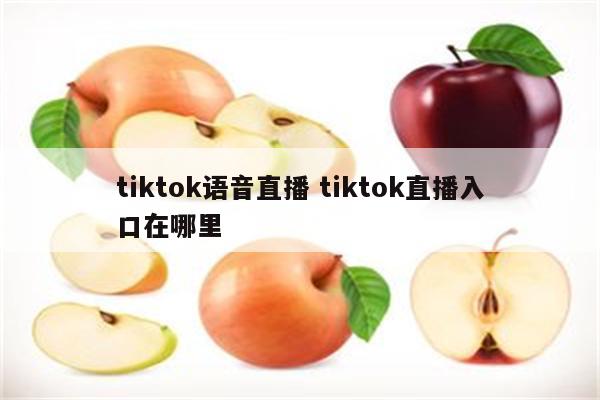 tiktok语音直播 tiktok直播入口在哪里