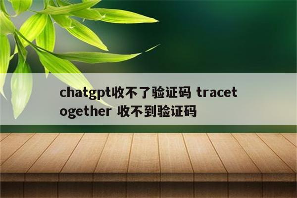 chatgpt收不了验证码 tracetogether 收不到验证码
