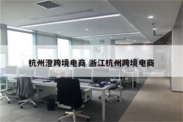 杭州澄跨境电商 浙江杭州跨境电商