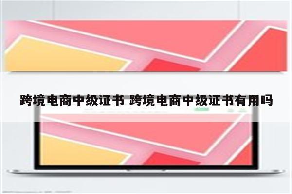 跨境电商中级证书 跨境电商中级证书有用吗