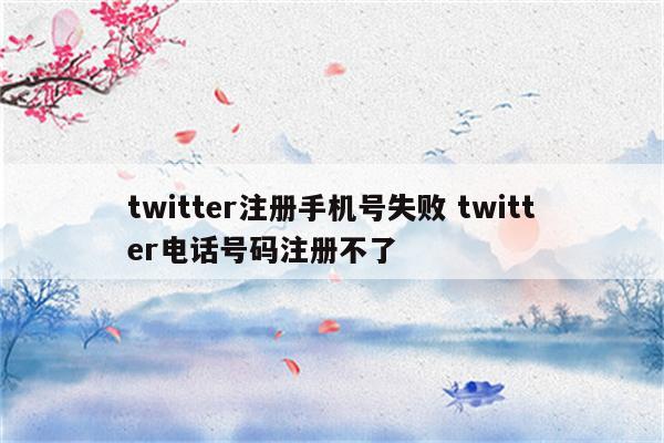 twitter注册手机号失败 twitter电话号码注册不了