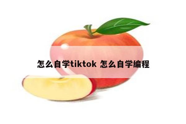 怎么自学tiktok 怎么自学编程