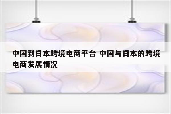 中国到日本跨境电商平台 中国与日本的跨境电商发展情况