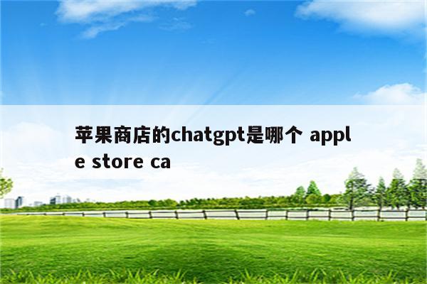 苹果商店的chatgpt是哪个 apple store ca