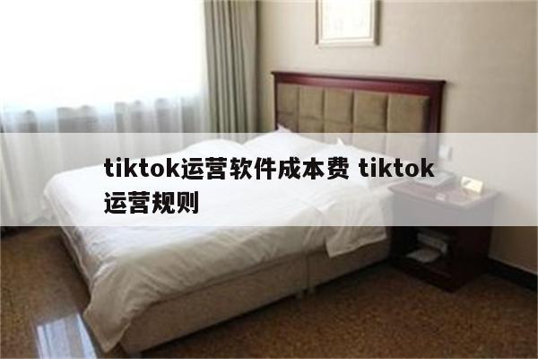 tiktok运营软件成本费 tiktok运营规则