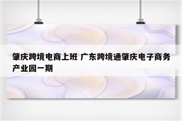 肇庆跨境电商上班 广东跨境通肇庆电子商务产业园一期
