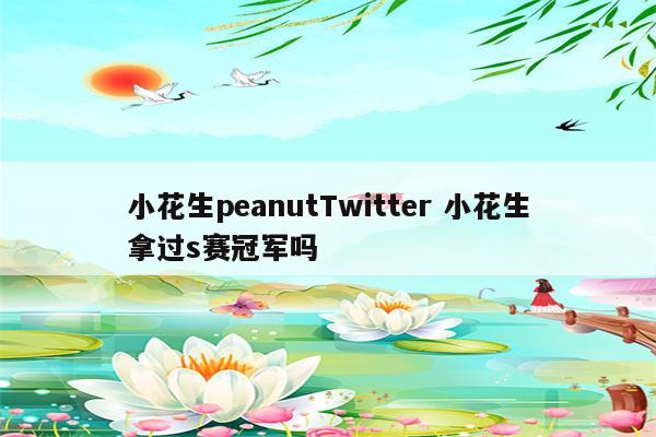 小花生peanutTwitter 小花生拿过s赛冠军吗