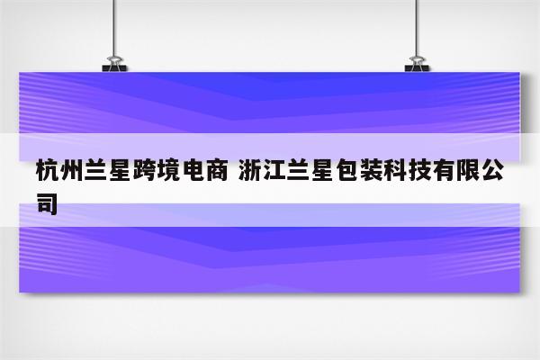 杭州兰星跨境电商 浙江兰星包装科技有限公司