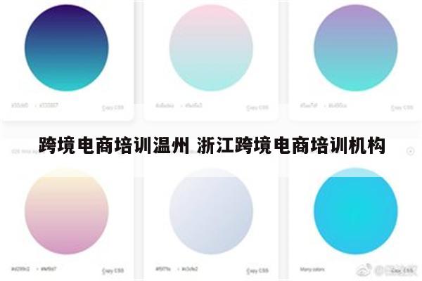 跨境电商培训温州 浙江跨境电商培训机构