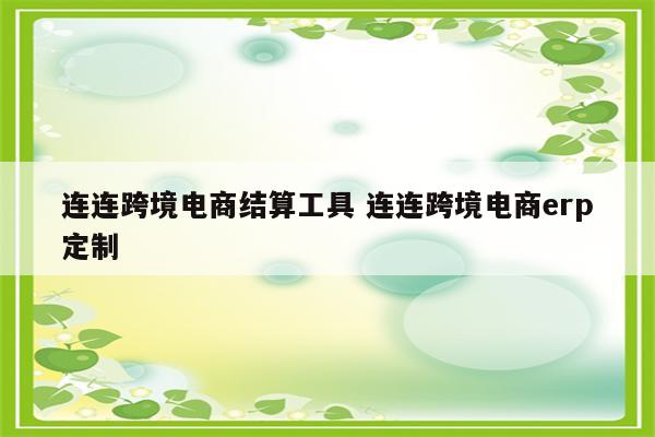 连连跨境电商结算工具 连连跨境电商erp定制