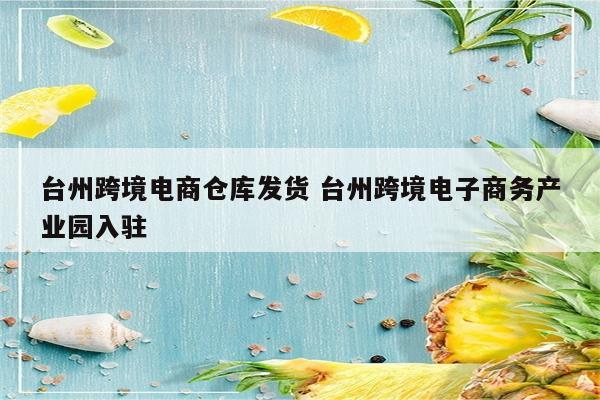 台州跨境电商仓库发货 台州跨境电子商务产业园入驻