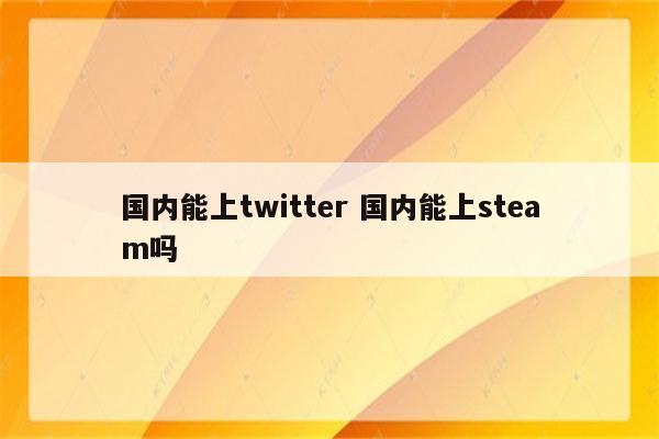 国内能上twitter 国内能上steam吗