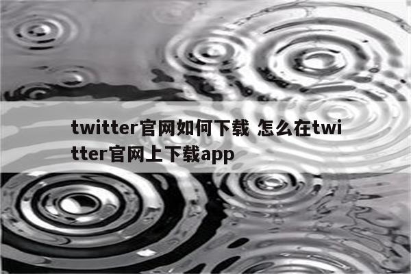 twitter官网如何下载 怎么在twitter官网上下载app
