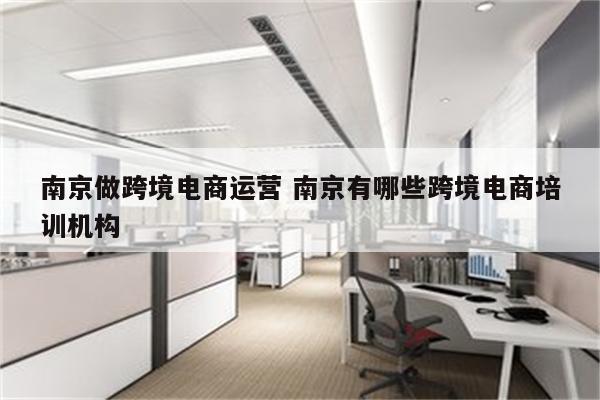 南京做跨境电商运营 南京有哪些跨境电商培训机构