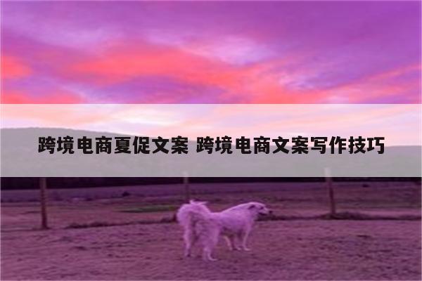 跨境电商夏促文案 跨境电商文案写作技巧