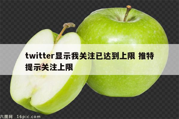 twitter显示我关注已达到上限 推特提示关注上限
