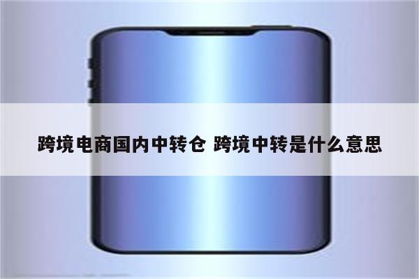 跨境电商国内中转仓 跨境中转是什么意思