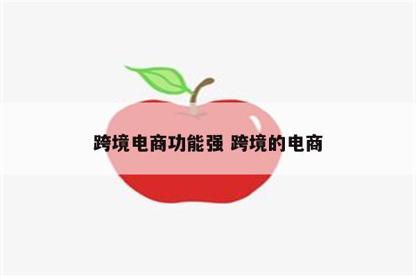 跨境电商功能强 跨境的电商