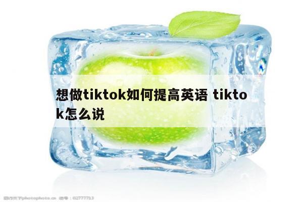 想做tiktok如何提高英语 tiktok怎么说
