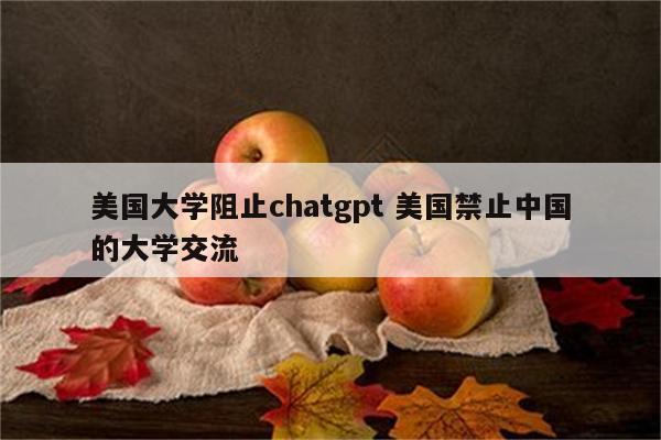 美国大学阻止chatgpt 美国禁止中国的大学交流