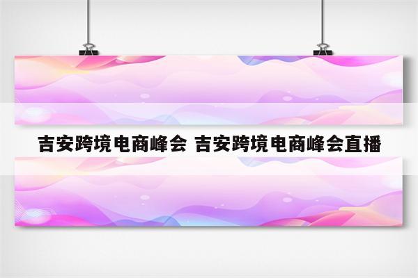 吉安跨境电商峰会 吉安跨境电商峰会直播