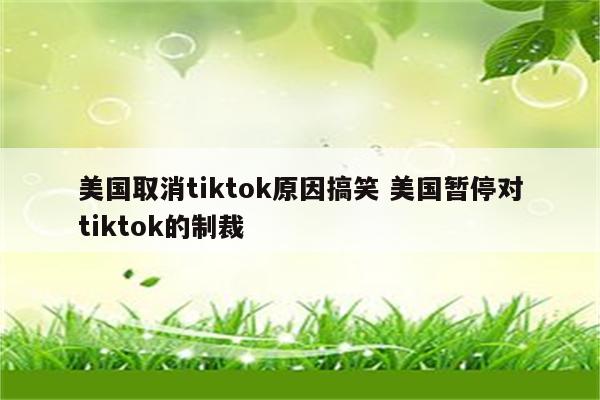 美国取消tiktok原因搞笑 美国暂停对tiktok的制裁