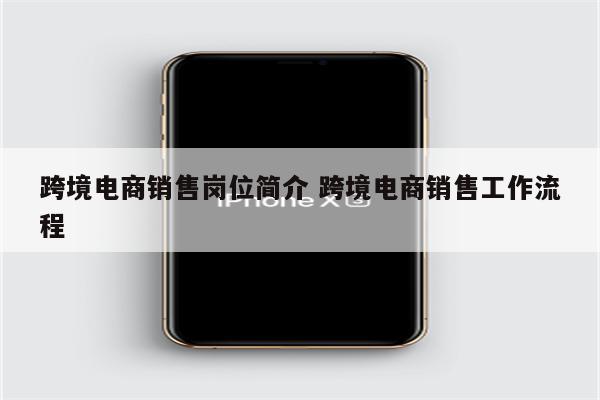 跨境电商销售岗位简介 跨境电商销售工作流程