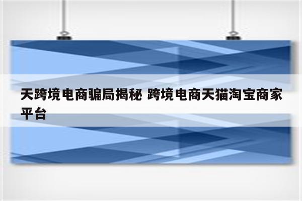 天跨境电商骗局揭秘 跨境电商天猫淘宝商家平台