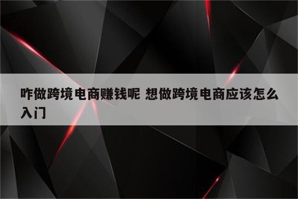 咋做跨境电商赚钱呢 想做跨境电商应该怎么入门