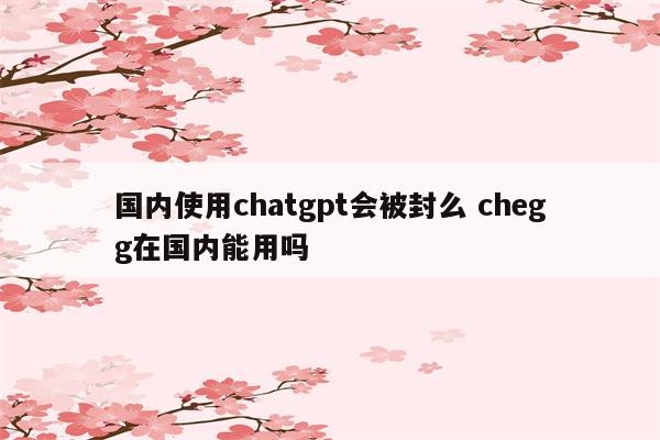 国内使用chatgpt会被封么 chegg在国内能用吗